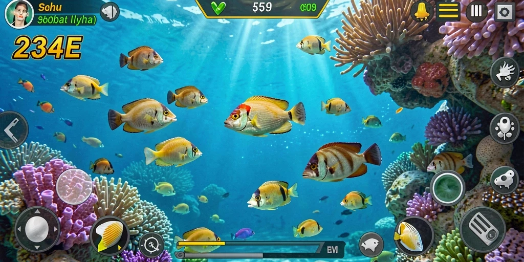 Tampilan gameplay Tembak Ikan yang seru dan menantang.