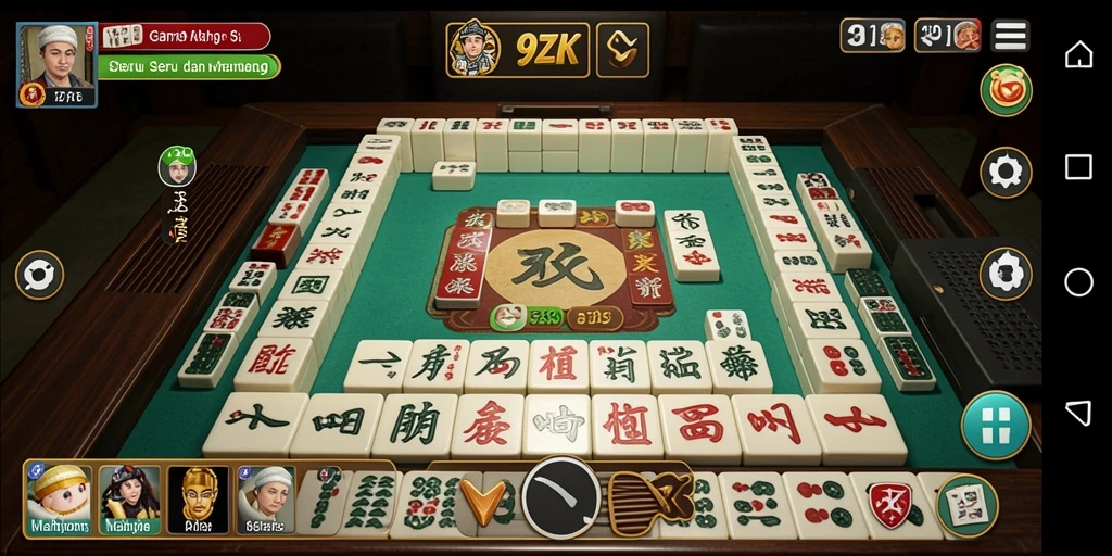 Screenshot menarik dari gameplay Mahjong di 9ZK.