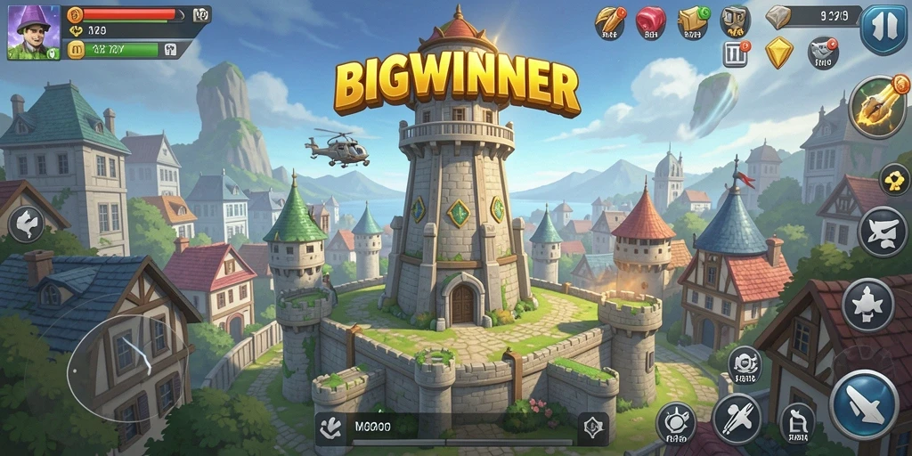 Tampilan aksi pertahanan menara yang seru di BIGWINNER.