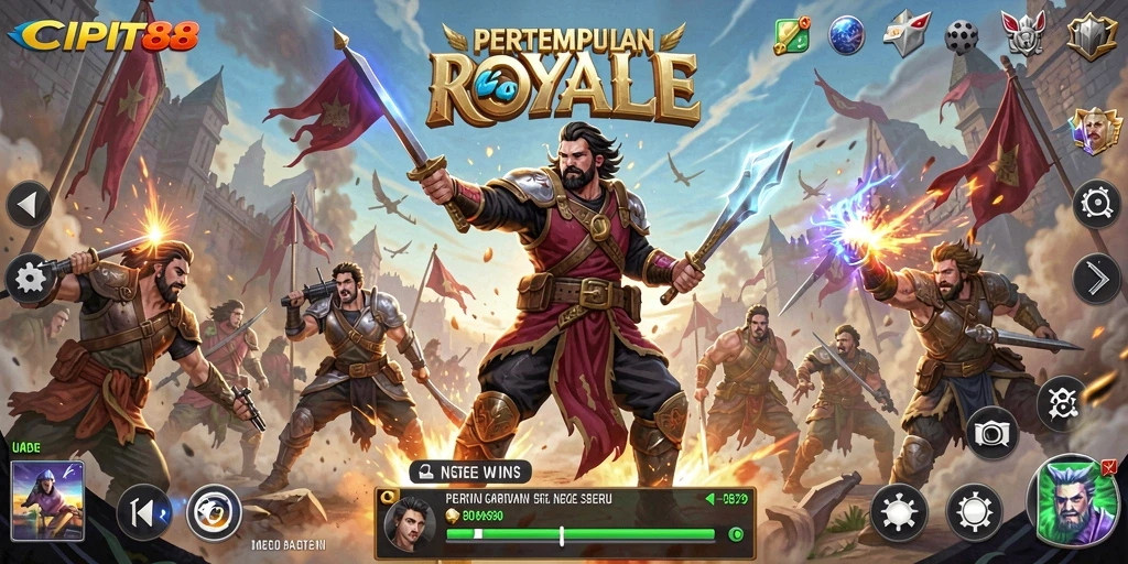 Screenshot dari gameplay seru dalam pertarungan Battle Royale.