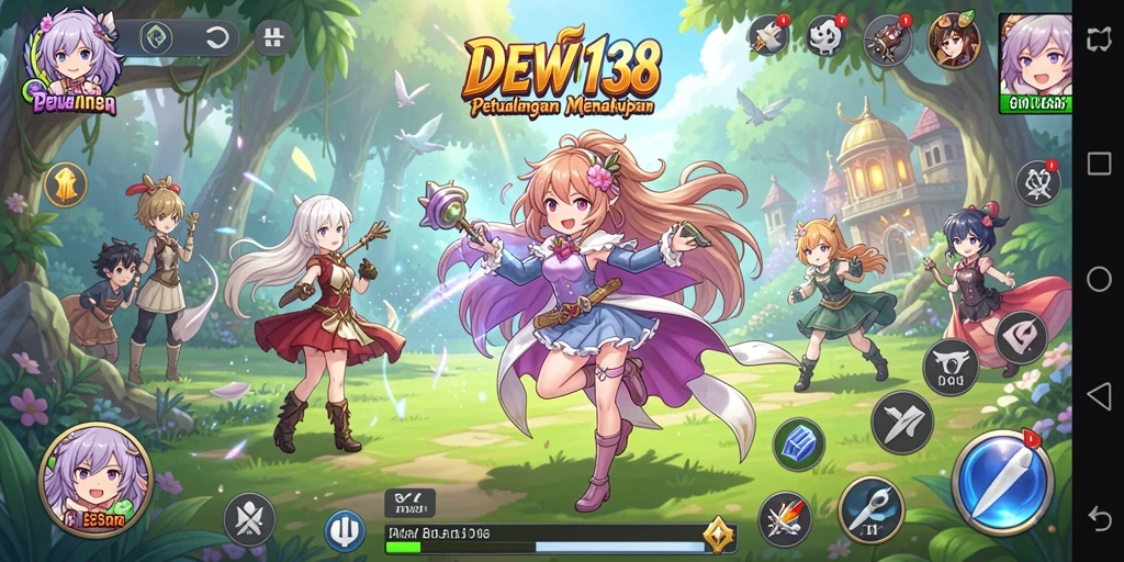 Tampilan gameplay seru DEWI138 dengan karakter Anime yang menarik.
