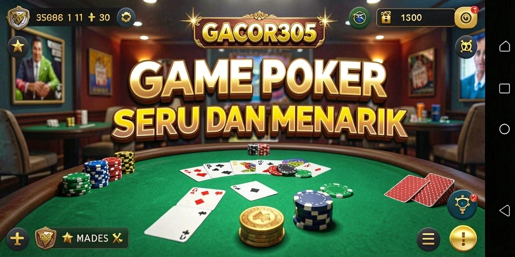 Screenshot gameplay GACOR305 menampilkan aksi seru permainan Poker.