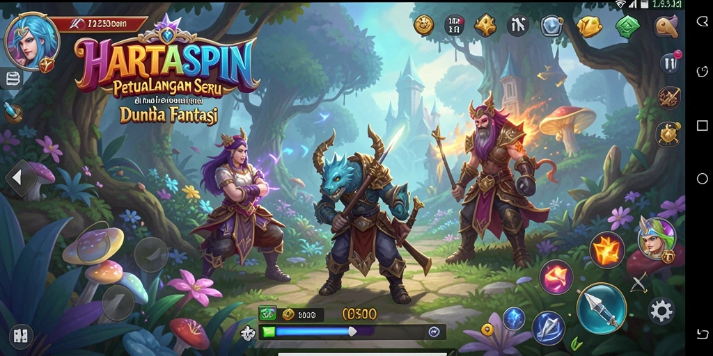 Gameplay seru HARTASPIN dengan petualangan epik dan tantangan menarik.