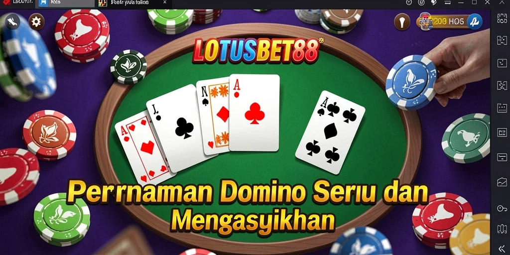 Tampilan gameplay menarik dari LOTUSBET88 dalam suasana Domino.