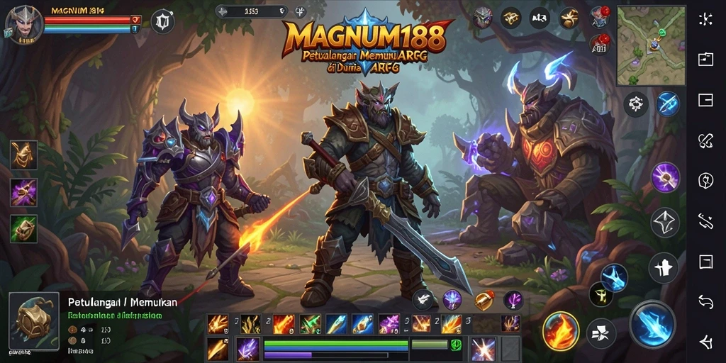 Gameplay seru dalam dunia ARPG MAGNUM188 dengan pertempuran intens.
