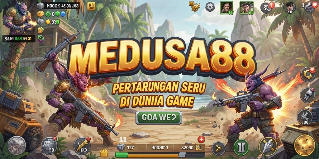 Tampilan gameplay pertarungan yang mendebarkan di MEDUSA88.