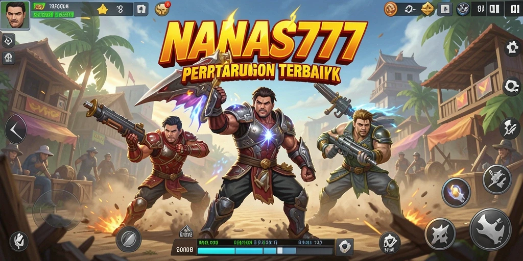 Screenshot NANAS777 menunjukkan aksi seru di medan perang Battle Royale.