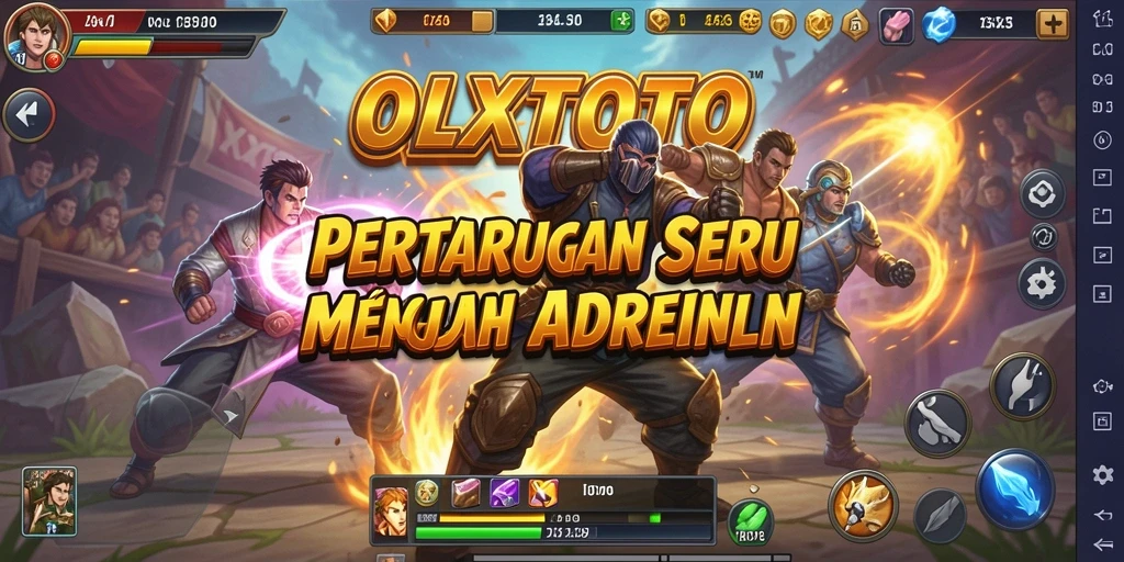 Tampilan gameplay mendebarkan dan aksi pertarungan yang intens.
