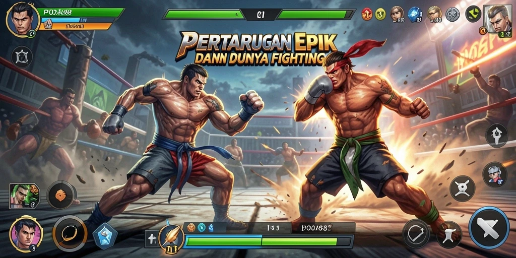 Screenshot dari gameplay POA88 memperlihatkan aksi pertarungan yang menegangkan.