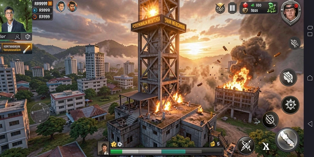 Screenshot gameplay menakjubkan dari Tower Defense RR999.