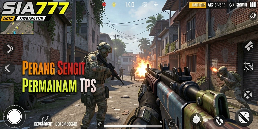 Tampilan gameplay menegangkan dari SIA777 dalam aksi TPS.
